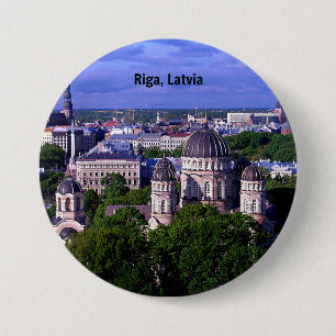 Macaron Rond 7,6 Cm Riga, Lettonie, paysage urbain,