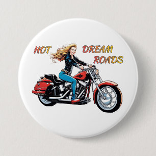 Macaron Rond 7,6 Cm Roads Girl Hot Dream