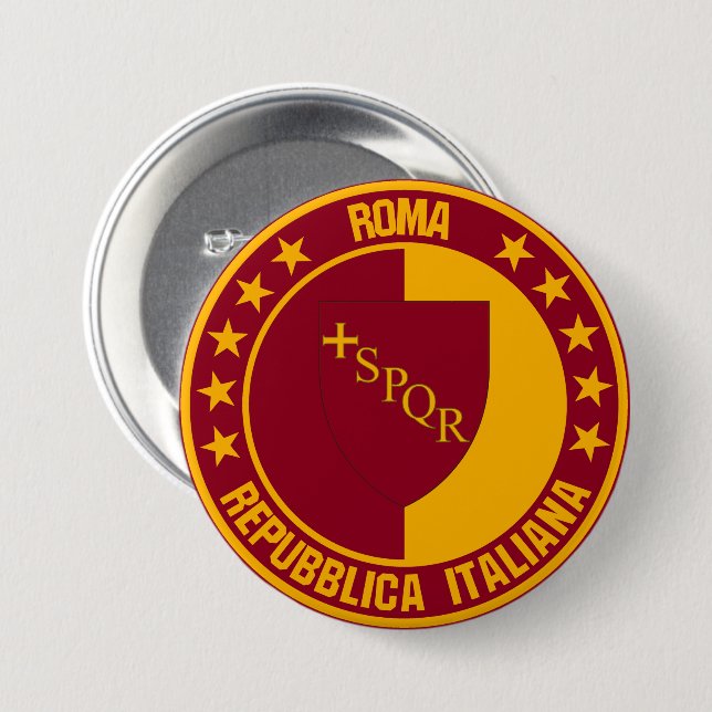 Macaron Rond 7,6 Cm Rome (Devant & derrière)