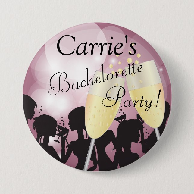 Macaron Rond 7,6 Cm Rose Gold Bachelorette Diva Girls Night Out (Devant)
