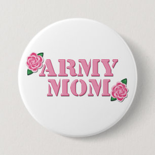 Macaron Rond 7,6 Cm Roses de rose de maman d'armée