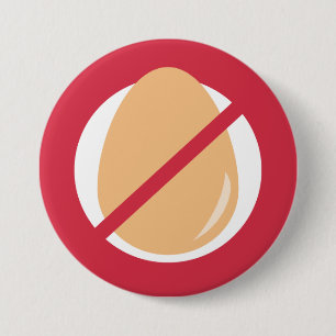 Macaron Rond 7,6 Cm Rouge aucune alerte d'allergie d'oeufs d'enfants
