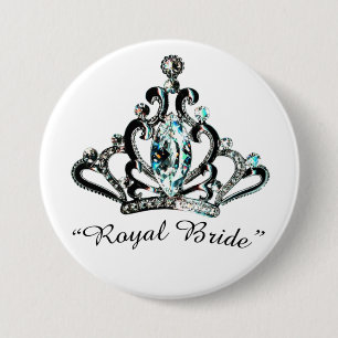 Macaron Rond 7,6 Cm "Royal Bride" Tiara buttons