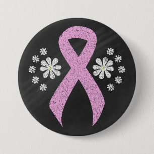 Macaron Rond 7,6 Cm Ruban Chalkboard Pink Awareness