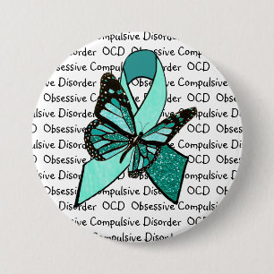 Macaron Rond 7,6 Cm Ruban obsessionnel de conscience de désordre d'OCD