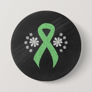 Macaron Rond 7,6 Cm Ruban vert clair sur tableau noir