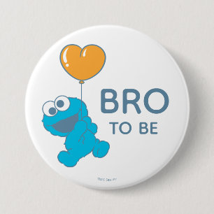 Macaron Rond 7,6 Cm Rue Sésame   Cookie Monster Baby shower Brother
