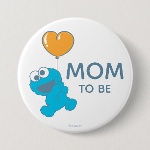 Macaron Rond 7,6 Cm Rue Sésame   Cookie Monster Baby shower Maman