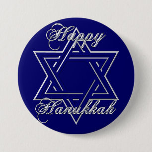 Macaron Rond 7,6 Cm RW Happy Hanoukka Star de David