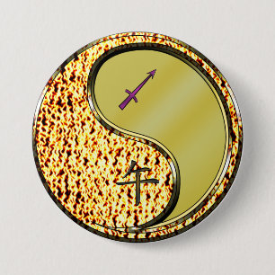 Macaron Rond 7,6 Cm Sagittaire & Cheval de Métal