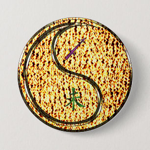 Macaron Rond 7,6 Cm Sagittaire & Chèvre de Feu