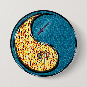 Macaron Rond 7,6 Cm Sagittaire & Lapin d'Eau