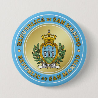 Macaron Rond 7,6 Cm Saint-Marin Coat of Arms