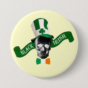 Macaron Rond 7,6 Cm Saint Patrick d'Irlande noire