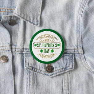 Macaron Rond 7,6 Cm Saint-Patrick personnalisé - Chance des Irlandais