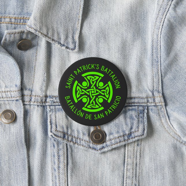 Macaron Rond 7,6 Cm Saint Patrick's Battalion San Patricios Catholique (En situation)
