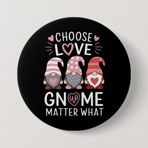 Macaron Rond 7,6 Cm Saint-Valentin Choisissez l'amour Gnome importe qu