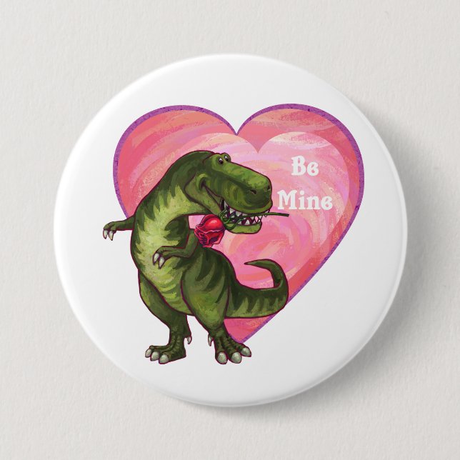 Macaron Rond 7,6 Cm Saint Valentin Tyrannosaurus (Devant)