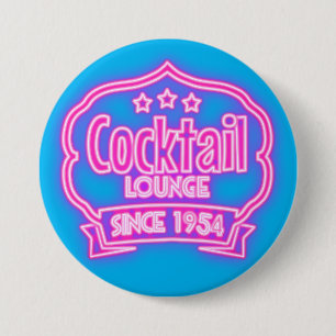 Macaron Rond 7,6 Cm Salon de cocktail rétro néon vintage bar à boisson