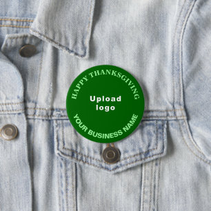 Macaron Rond 7,6 Cm Salutation d'action de grâces sur la ronde verte