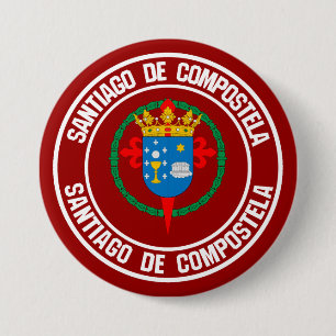 Macaron Rond 7,6 Cm Santiago de Compostela Round Emblem