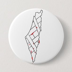 Macaron Rond 7,6 Cm Save Palestine saigned map - Liberté pour Palestin