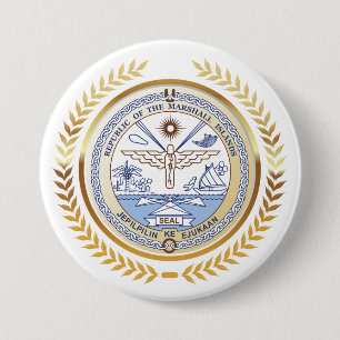 Macaron Rond 7,6 Cm Sceau des Îles Marshall