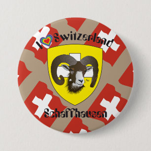 Macaron Rond 7,6 Cm Schaffhouse - Suisse - Suisse - Svizzera Buttons