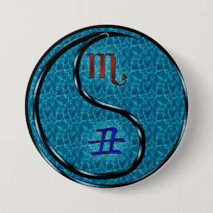 Macaron Rond 7,6 Cm Scorpion & Bœuf d'eau