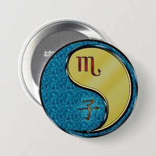 Macaron Rond 7,6 Cm Scorpion & Rat Métal