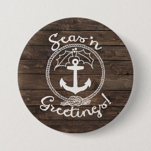Macaron Rond 7,6 Cm Seas 'n Salutations   Plaques de bois