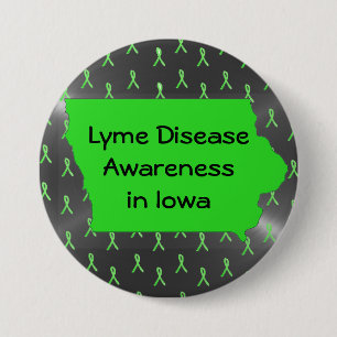 Macaron Rond 7,6 Cm Sensibilisation à la maladie de Lyme dans l'Iowa B