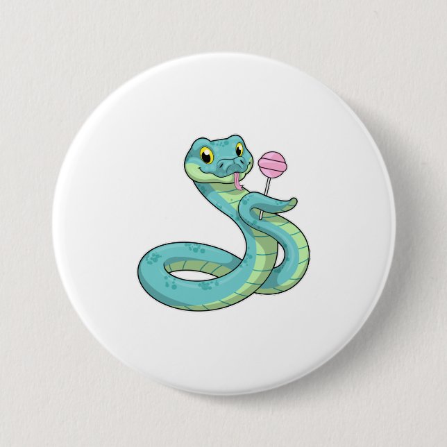 Macaron Rond 7,6 Cm Serpent avec Lollipop (Devant)