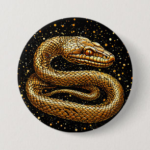 Macaron Rond 7,6 Cm Serpent doré