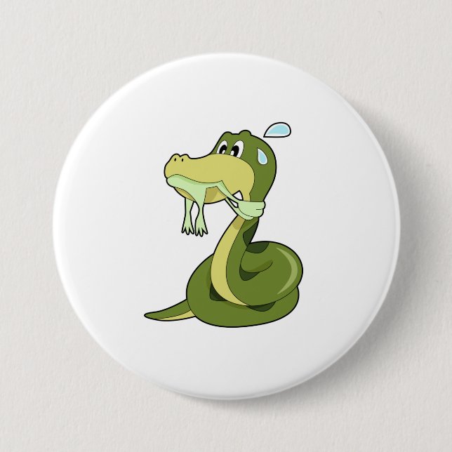 Macaron Rond 7,6 Cm Serpent drôle (Devant)