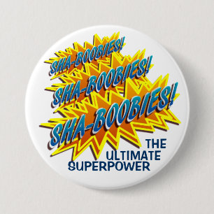 Macaron Rond 7,6 Cm Sha-Idiots ! Bouton