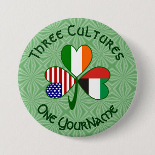 Macaron Rond 7,6 Cm Shamrock des drapeaux irlandais américains des Émi