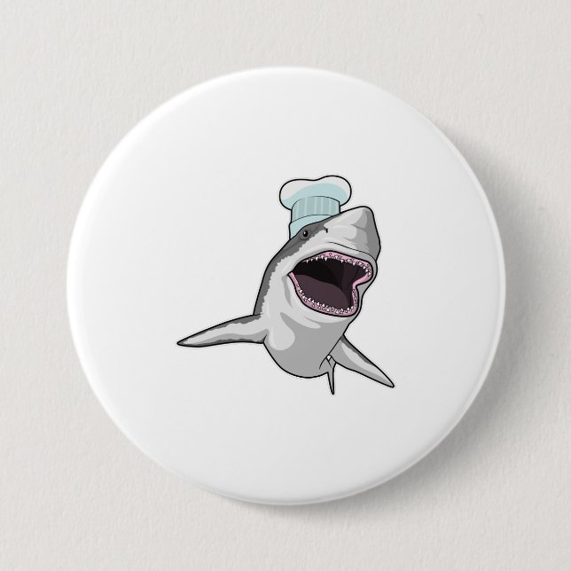 Macaron Rond 7,6 Cm Shark as Cook (Devant)