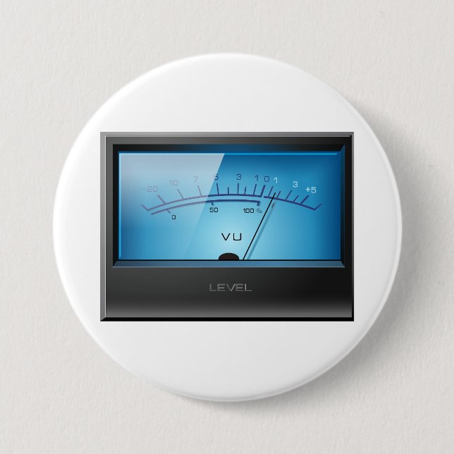 Macaron Rond 7,6 Cm Signal VU Meter (Devant)