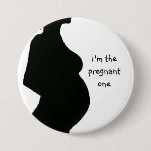 Macaron Rond 7,6 Cm Silhouette de femme enceinte - l'enceinte