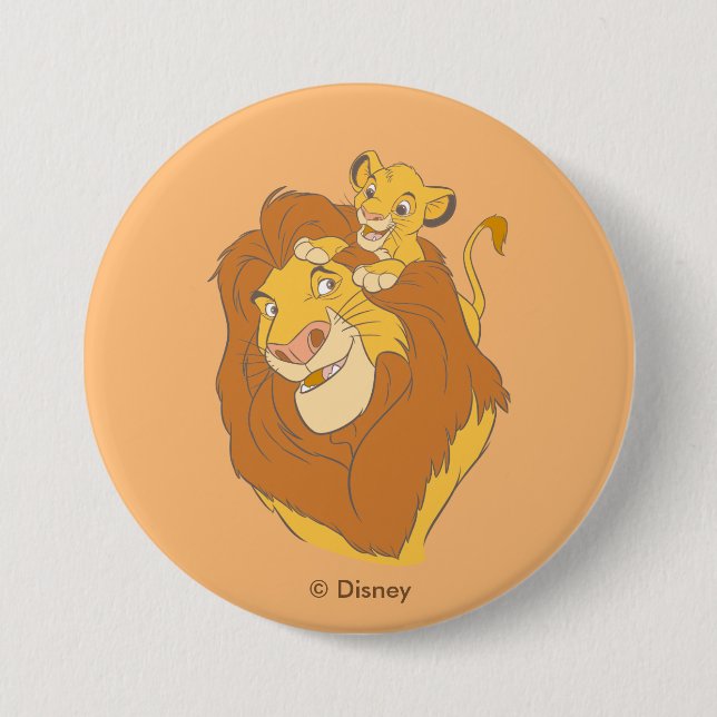 Macaron Rond 7,6 Cm Simba Escalade Mufasa (Devant)