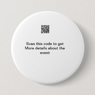 Macaron Rond 7,6 Cm Simple analyse de code Q R modèle d'événement méti