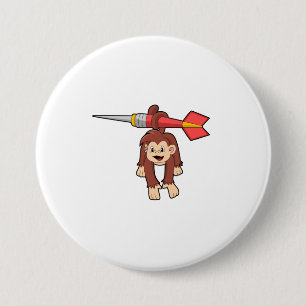 Macaron Rond 7,6 Cm Singe aux fléchettes avec Dart