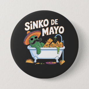 Macaron Rond 7,6 Cm Sinko de Mayo Cinco De Mayo Cactus Drôle