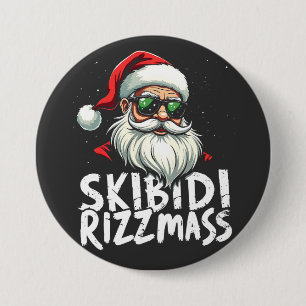 Macaron Rond 7,6 Cm Skibidi Rizzmas Funny Gen Alpha Slang Noël