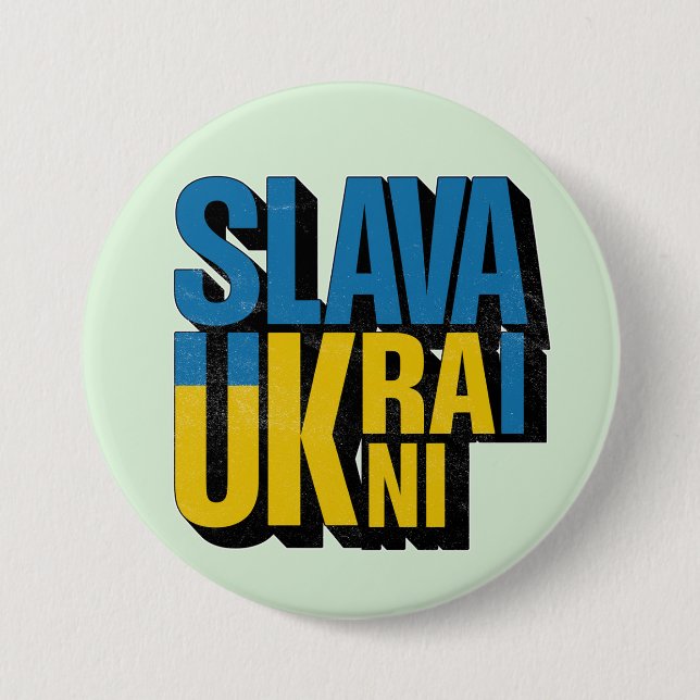Macaron Rond 7,6 Cm Slava Ukraini Graphisme, La Fierté Ukrainienne Des (Devant)