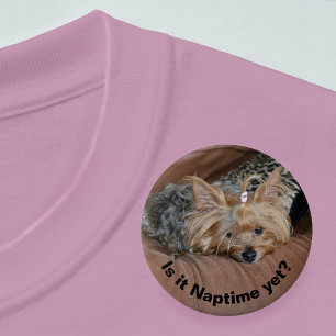 Macaron Rond 7,6 Cm Sleepy Little Yorkshire Terrier Puppy