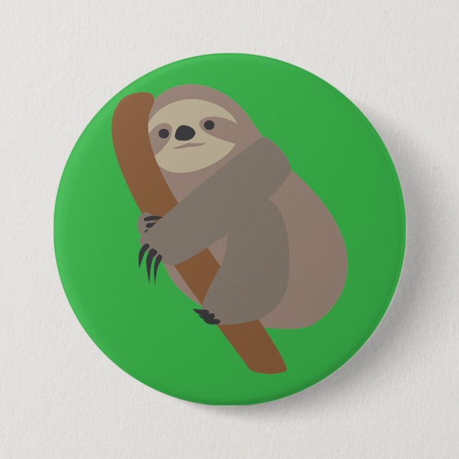 Macaron Rond 7,6 Cm Sloth (Devant)