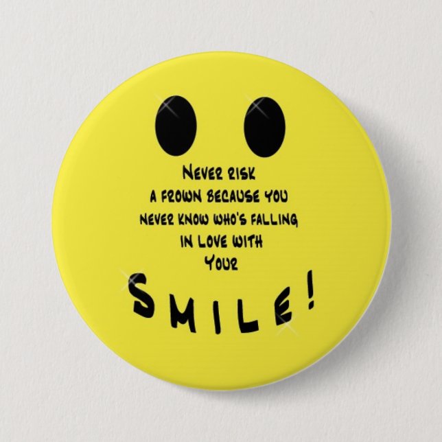 Macaron Rond 7,6 Cm Smiley-Pin (Devant)