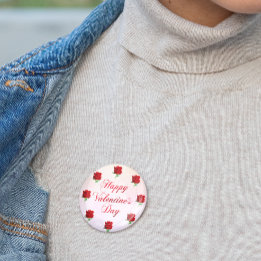 Macaron Rond 7,6 Cm Soft Pastel Heureuse Sainte-Valentin Red Roses Par